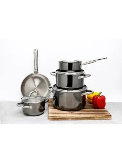 8tlg. Kochtopf-Set in Schwarz