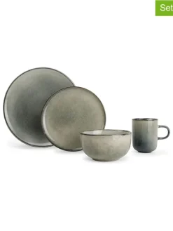 16tlg. Kombiservice "Meridian" in Beige/ Grau