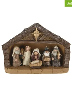 7tlg. Krippenfiguren-Set in Braun