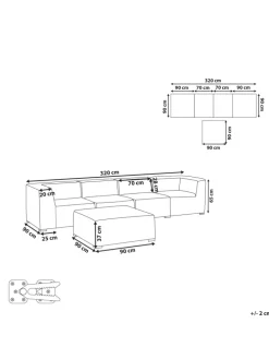 2-tlg Lounge Set AREZZO in Beige/Schwarz