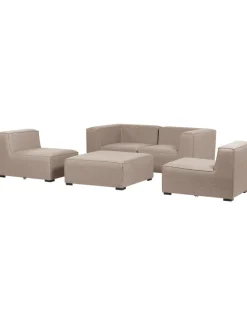 2-tlg Lounge Set AREZZO in Beige/Schwarz