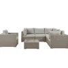 7-tlg Lounge Set CONTARE in Grau/Beige