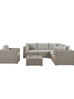 7-tlg Lounge Set CONTARE in Grau/Beige