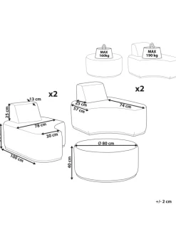 5-tlg Lounge Set FABRO in Grau