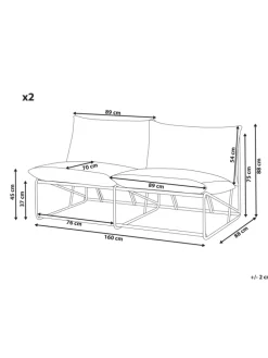 3-tlg Lounge Set PICO in Grün/Beige