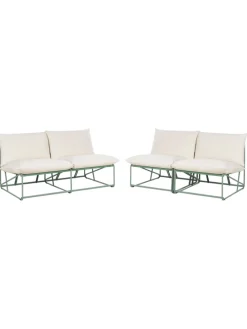 3-tlg Lounge Set PICO in Grün/Beige