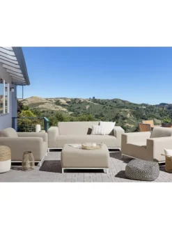 4-tlg Lounge Set ROVIGO in Beige/Weiß