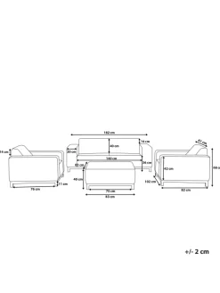 4-tlg Lounge Set ROVIGO in Beige/Weiß
