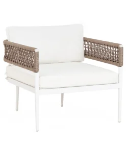 4-tlg Lounge Set SERLA in Weiß/Beige