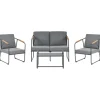 4-tlg Lounge Set VEZZANA in Grau/Schwarz/Braun