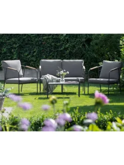 4-tlg Lounge Set VEZZANA in Grau/Schwarz/Braun