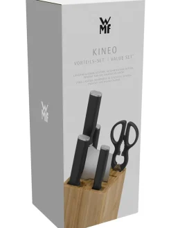 6tlg. Messerblock-Set ''Kineo'' in Beige/ Schwarz