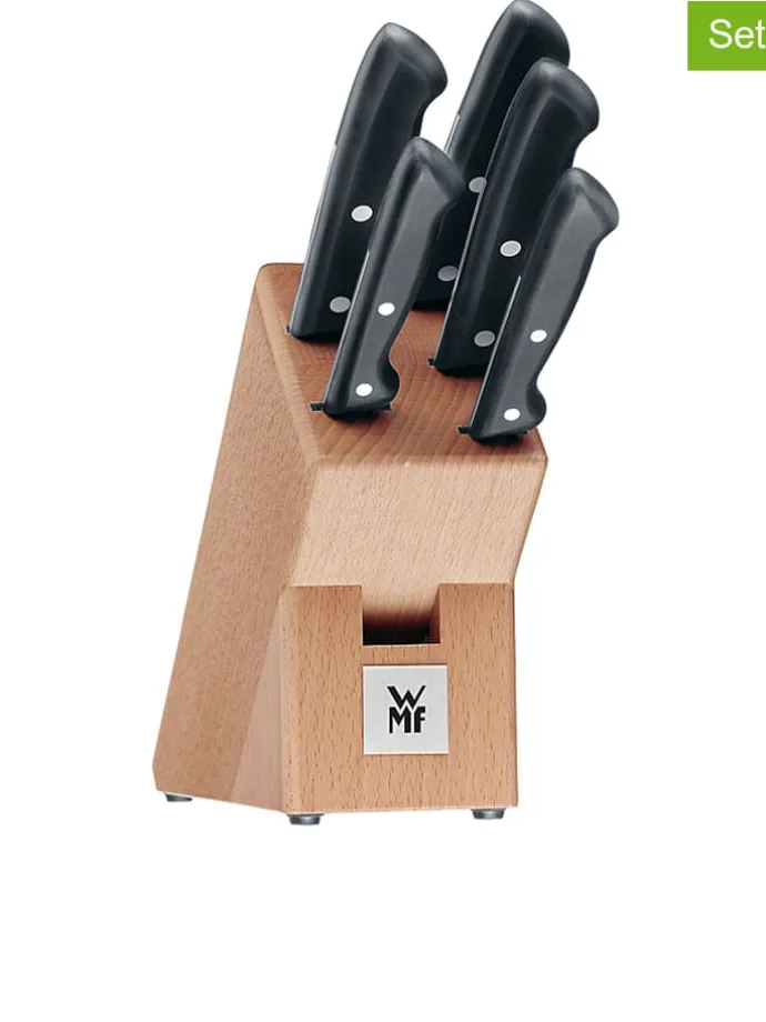 6tlg. Messer-Set "Classic Line" in Schwarz/ Braun