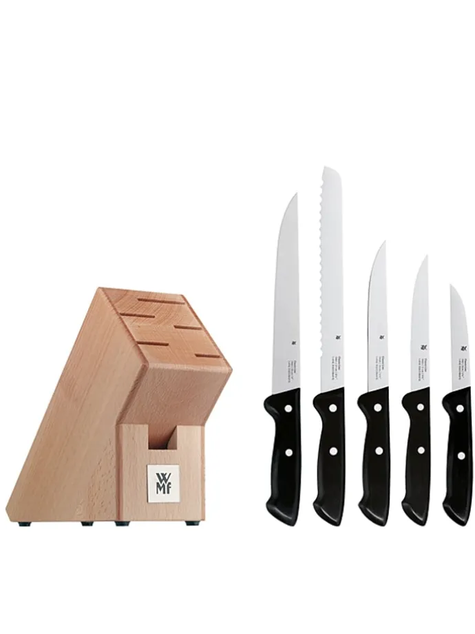 6tlg. Messer-Set "Classic Line" in Schwarz/ Braun