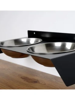 3tlg. Napfset in Schwarz - (B)50 x (H)6 x (T)20 cm