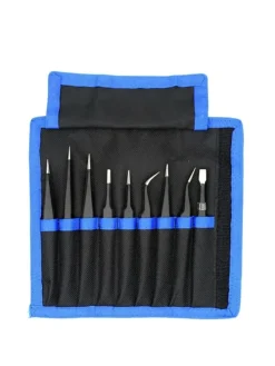 9-tlg. Pinzetten-Set aus hochwertigem Edelstahl ideal geeignet in Schwarz