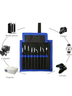 9-tlg. Pinzetten-Set aus hochwertigem Edelstahl ideal geeignet in Schwarz