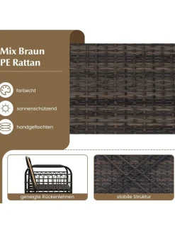 3tlg. Rattansessel Set in Weiß