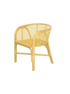 3tlg. Rattansitzgruppe mit Sitzkissen in beigefarben