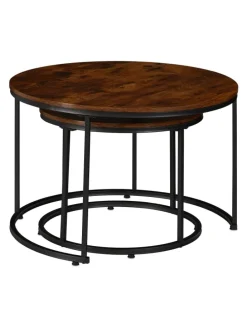 2-tlg. Satztisch-Set in Braun/ Schwarz