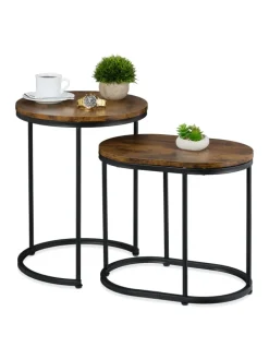 2-tlg. Satztisch-Set in Braun/ Schwarz