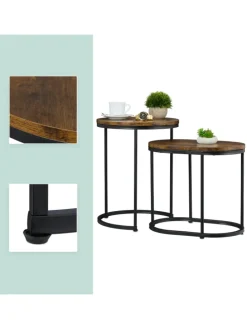 2-tlg. Satztisch-Set in Braun/ Schwarz