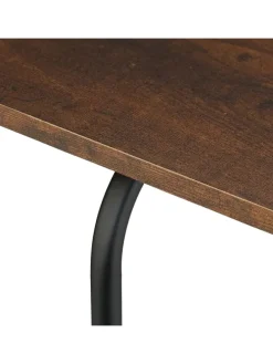 2-tlg. Satztisch-Set in Dunkelbraun/ Schwarz