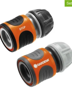 2tlg. Schlauchverbinder-Set in Schwarz/ Orange 13 mm (1/2") und 15 mm (5/8")