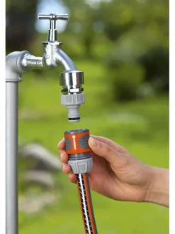 2tlg. Schlauchverbinder-Set in Schwarz/ Orange 13 mm (1/2") und 15 mm (5/8")