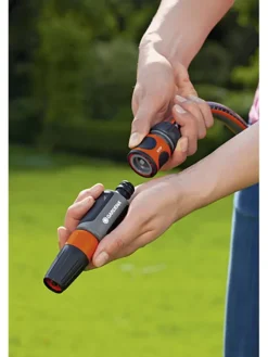 2tlg. Schlauchverbinder-Set in Schwarz/ Orange 13 mm (1/2