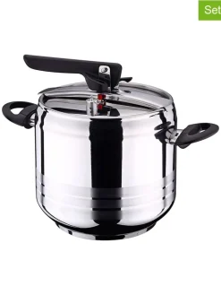 2tlg. Schnellkochtopf-Set "San Ignacio" in Silber/ Schwarz - Ø 22 cm