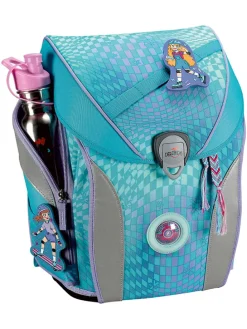 5tlg. Schulranzen-Set " ErgoFlex Max - Activ" in Hellblau