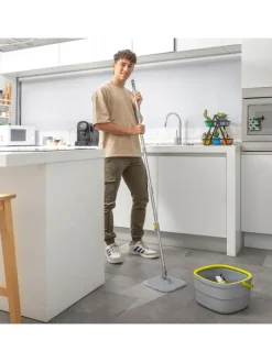 4tlg. Selbstreinigender Drehmopp-Set in Helllgrau