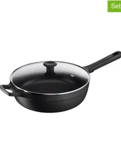 2tlg. Set: Aluguss-Schmorpfanne "Trattoria Pro" in Schwarz - Ø 28 cm