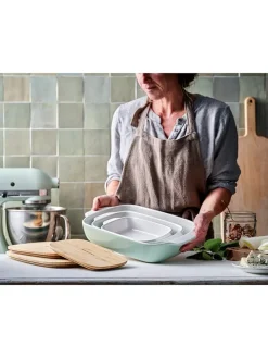 2tlg. Set: Auflaufform in Grün - 1,9 l