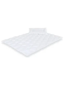 2tlg. Set: Bettdecke und Kissen "Märchenweich" in Weiß