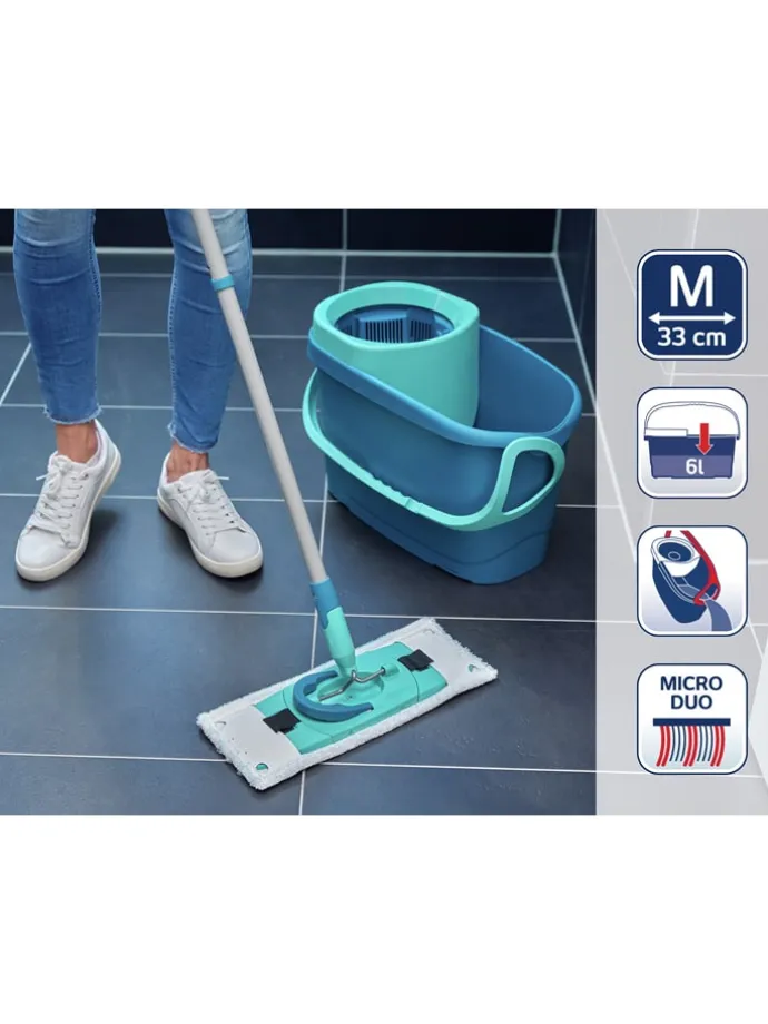 4tlg. Set: Bodenwischer "Clean Twist M Ergo" in Türkis