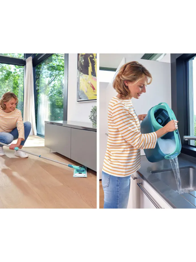 4tlg. Set: Bodenwischer "Clean Twist M Ergo" in Türkis