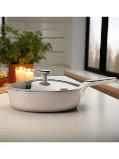 2tlg. Set: Bratpfanne in Beige - Ø 28 cm