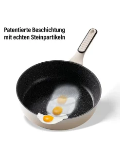 2tlg. Set: Bratpfanne in Beige - Ø 28 cm