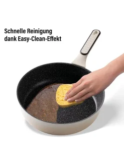 2tlg. Set: Bratpfanne in Beige - Ø 28 cm