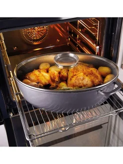 2tlg. Set: Bräter in Grau - 8 l