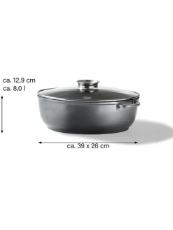 2tlg. Set: Bräter in Grau - 8 l