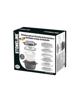 5tlg. Set: Bräter in Grau - (L)28 x (B)28 cm