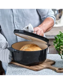 2tlg. Set: Bräter in Schwarz - 3,3 l