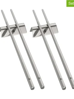 6tlg. Set: Edelstahl-Essstäbchen