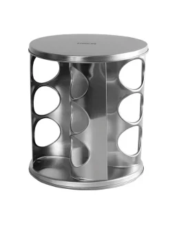 13tlg. Set: Edelstahl-Gewürzregal - (H)22,5 x Ø 19 cm