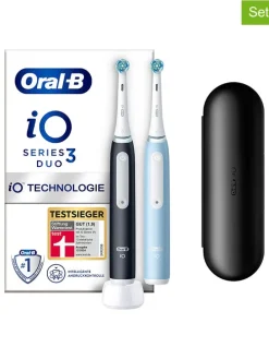 2tlg. Set: Elektr. Zahnbürsten "iO Series 3" in Schwarz/ Hellblau