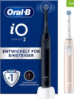2tlg. Set: Elektr. Zahnbürsten "iO Series 2" in Schwarz/Rosa