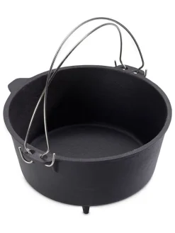 2tlg. Set: Feuertopf in Schwarz - 7,6 l